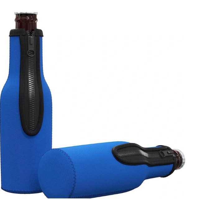 CHINESE WAREHOUSE Beer Bottle Cooler Sleeves Keep Drink Cold Zip-up Extra Thick Neoprene Insulated Sleeve Cover with Bottle Opener