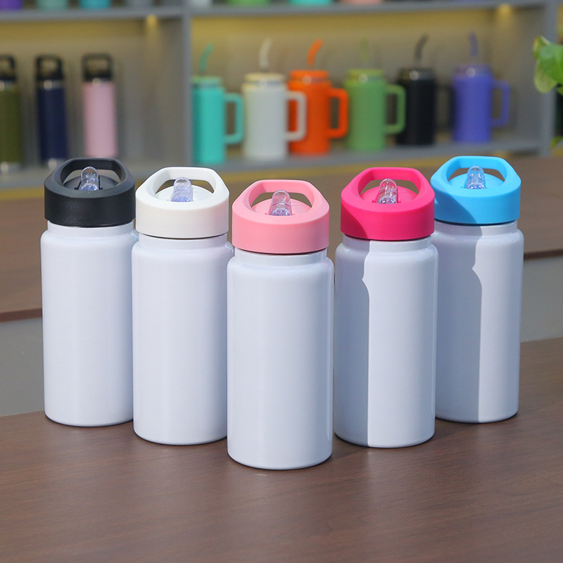 USA RTS High Sublimation 14oz Kids Water Bottle With Colors Lid