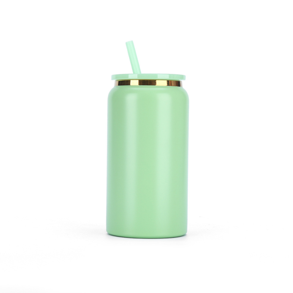 USA RTS 16oz Poder Coated Stainless Steel Tumbler With Gold Cooper Plated