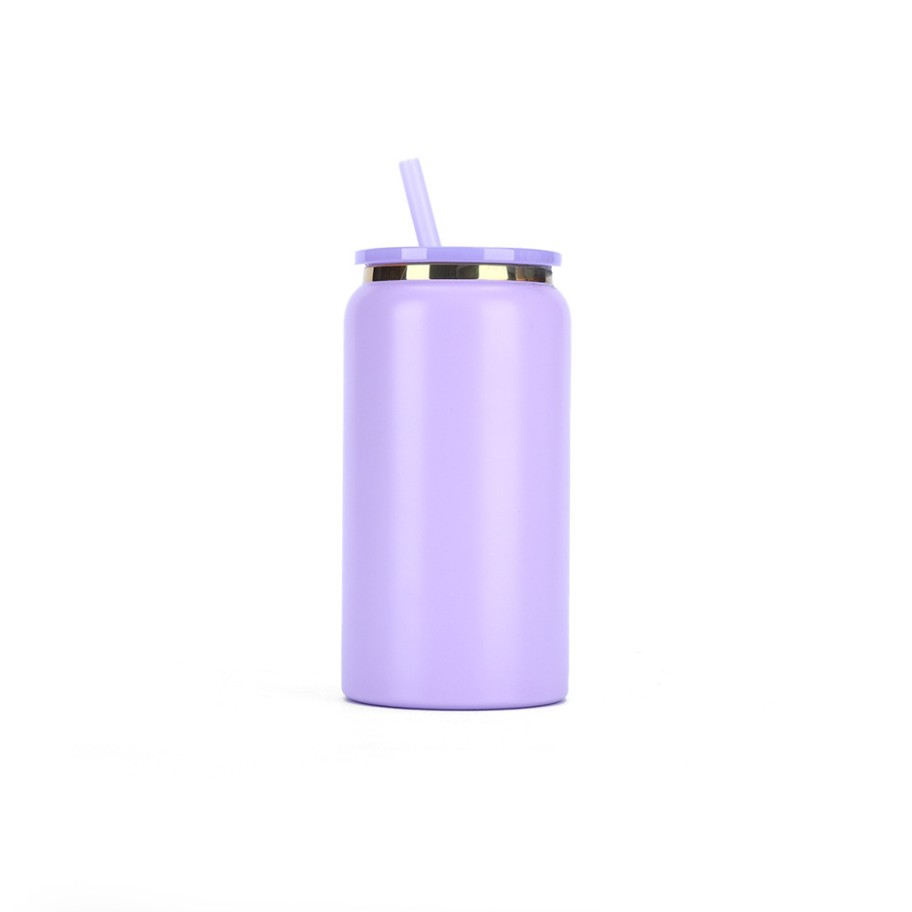 USA RTS 16oz Poder Coated Stainless Steel Tumbler With Gold Cooper Plated