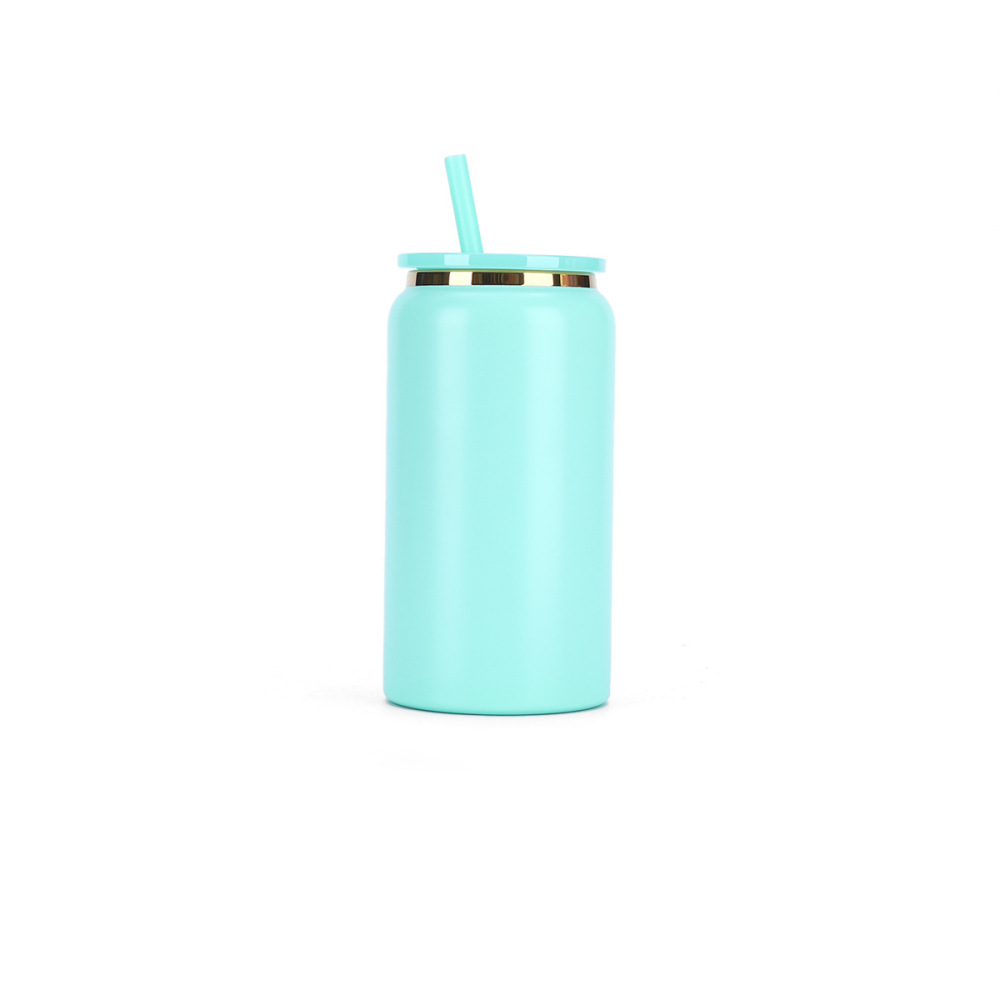 USA RTS 16oz Poder Coated Stainless Steel Tumbler With Gold Cooper Plated