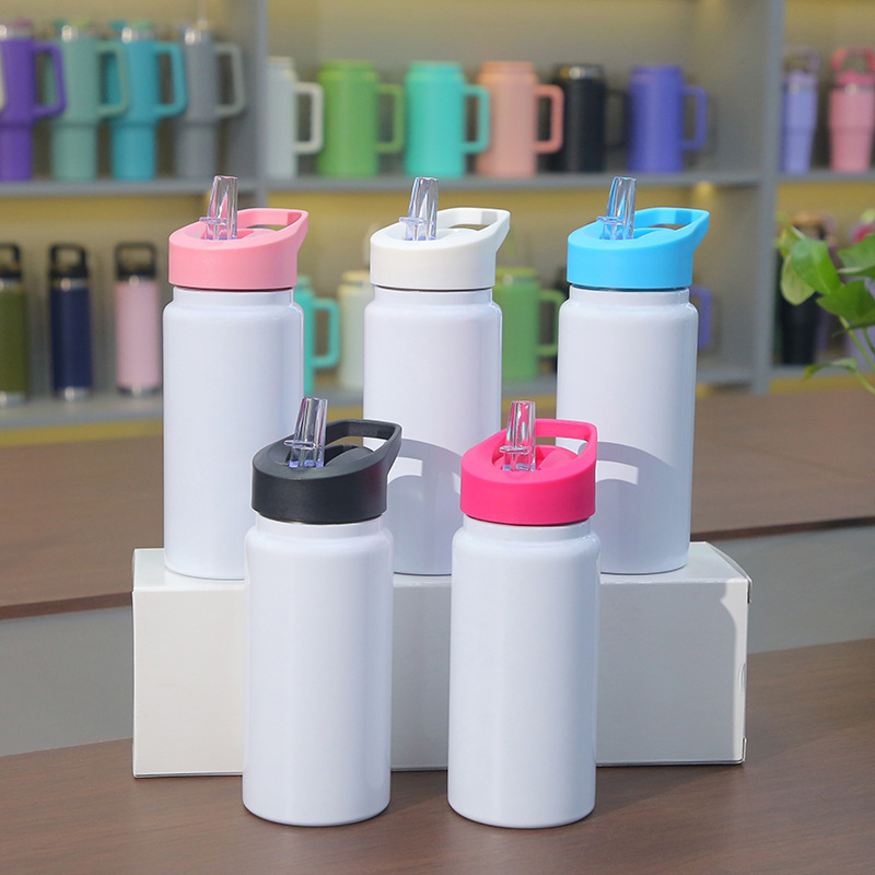 USA RTS High Sublimation 14oz Kids Water Bottle With Colors Lid