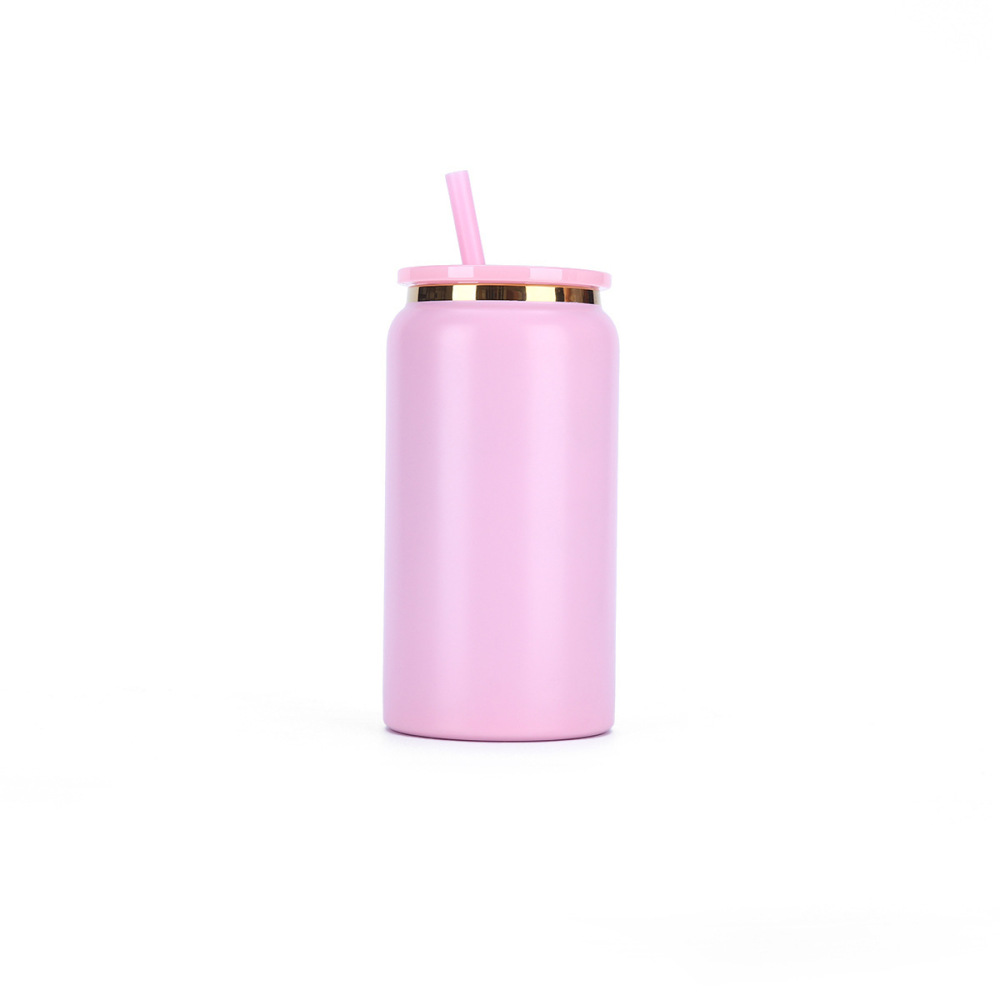 USA RTS 16oz Poder Coated Stainless Steel Tumbler With Gold Cooper Plated
