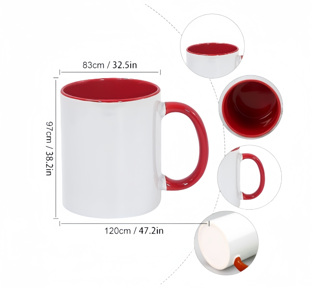 CHINESE WAREHOUSE11oz 15oz Sublimation Color Inside Ceramic Mug