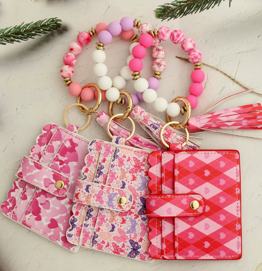CHINESE WAREHOUSE NEW Arrival Valentine's Day Silicone Bracelet Come With PU Leather Purse