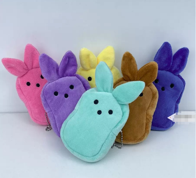 CHINESE WAREHOUSE Hot Sale Easter Day Solid Color Bunny Peeps Coin Purse For Easy Carrying