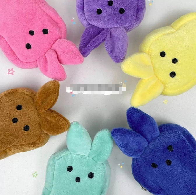 CHINESE WAREHOUSE Hot Sale Easter Day Solid Color Bunny Peeps Coin Purse For Easy Carrying