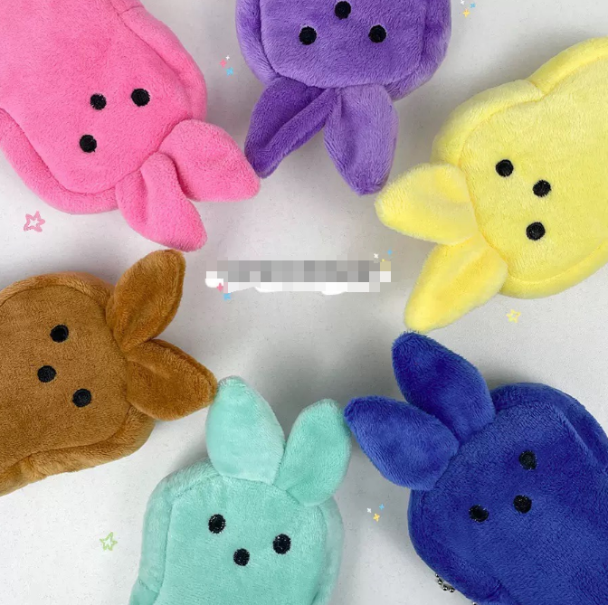 CHINESE WAREHOUSE Hot Sale Easter Day Solid Color Bunny Peeps Coin Purse For Easy Carrying