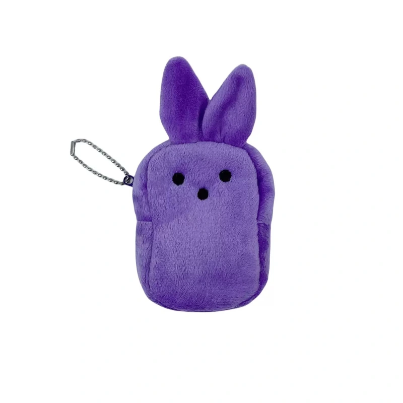 CHINESE WAREHOUSE Hot Sale Easter Day Solid Color Bunny Peeps Coin Purse For Easy Carrying