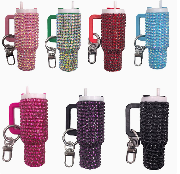 CHINESE WAREHOUSE New Arrivals Mini  Tumbler Keychain Wrap Come With Rhinestones