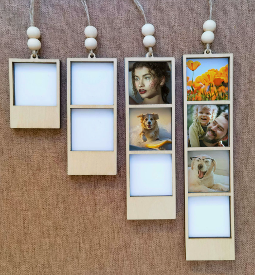 CHINESE WAREHOUSE Thermal Ttransfer Wooden Small Photo Frame Hanging DIY Souvenir