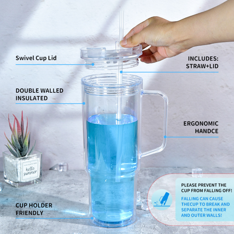 CHINESE WAREHOUSE High Quality 40oz Double Wall Snow Globe Tumbler Come With Plug
