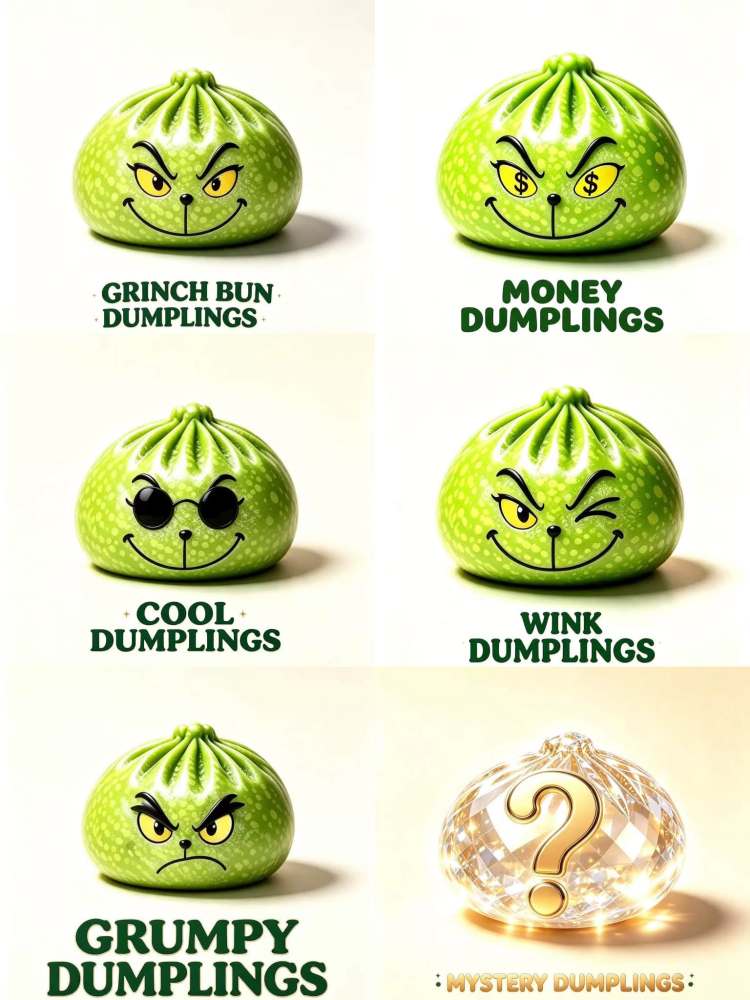 CHINESE WAREHOUSE Grinch dumpling squishy toy for Xmas
