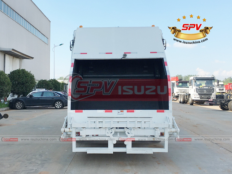 SPV Isuzuchina - 12 CBM Trash Tipper Truck ISUZU - Rear Side View