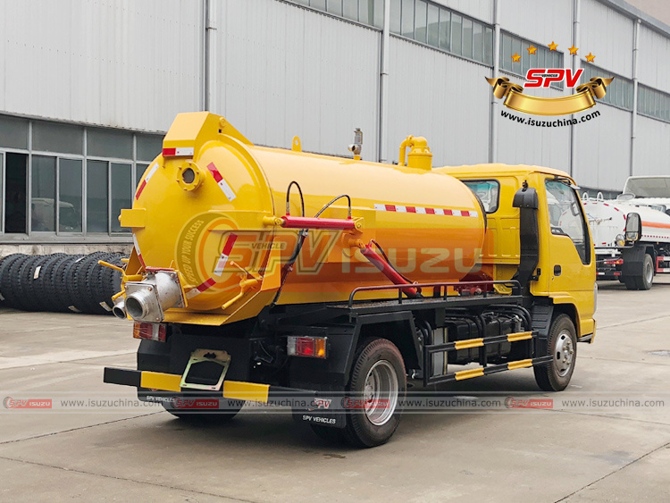 SPV Isuzuchina - 3,000L Sewage Tank Truck ISUZU - Right Back Side View