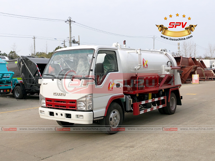 SPV Isuzuchina - 4,000L Waste Liquid Disposal Truck ISUZU - Left Front Side View