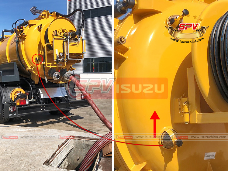 SPV Isuzuchina - 8,000L Combined Vacuum Jetting Truck ISUZU - Sewage Level