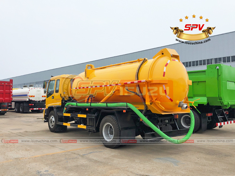 SPV Isuzuchina - 8,000L Combined Vacuum And Jetting Truck ISUZU - Left Back Side View