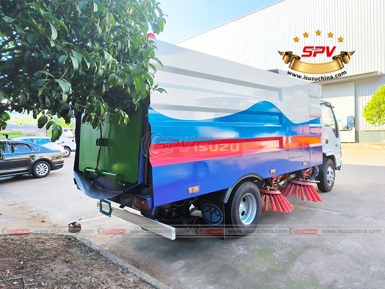 Street Cleaning and Washing Truck - Right Back Side View