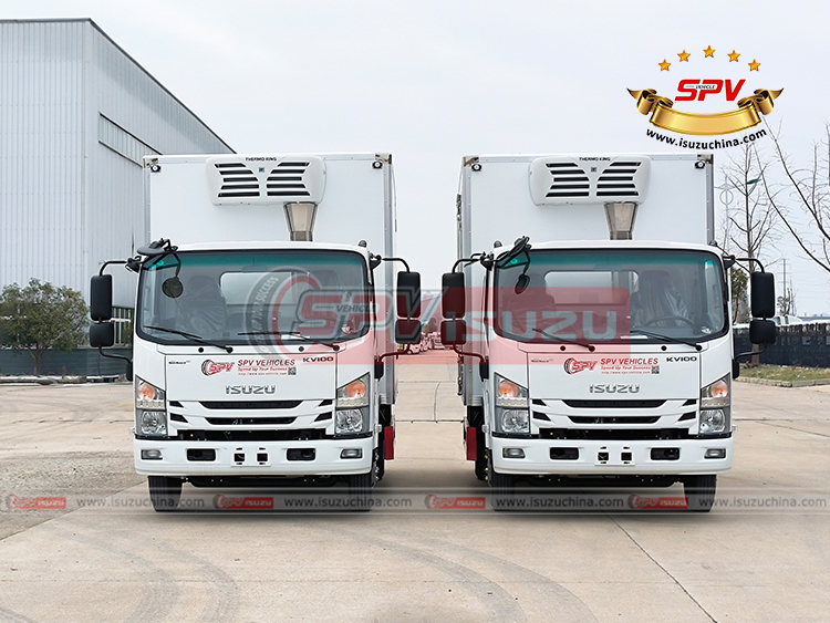 2 Units of 4 Tons Refrigerated Trucks ISUZU - Front Side View