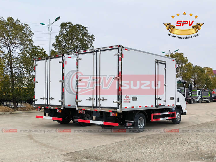 2 Units of Food Refrigerator Trucks ISUZU - Right Back Side View