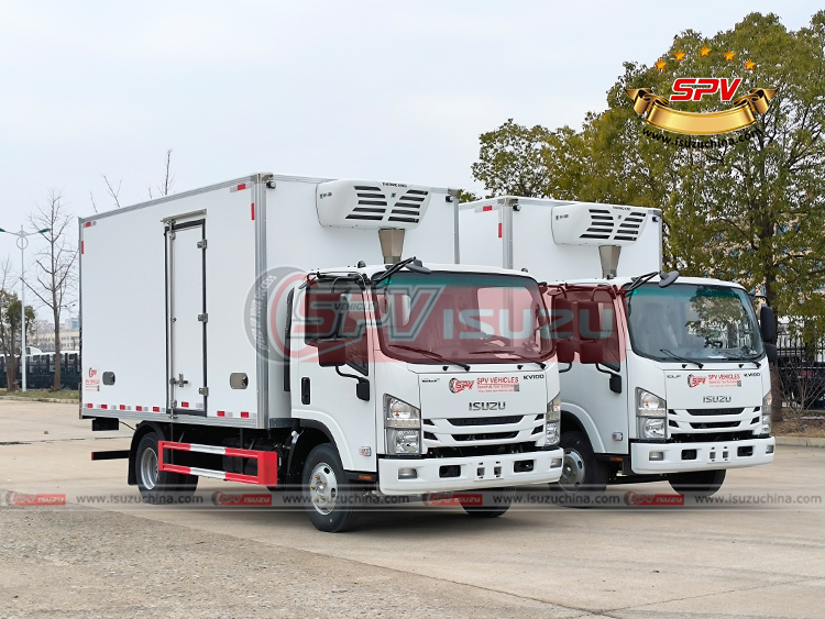 2 Units of Cooler Van Trucks ISUZU - Right Front Side View