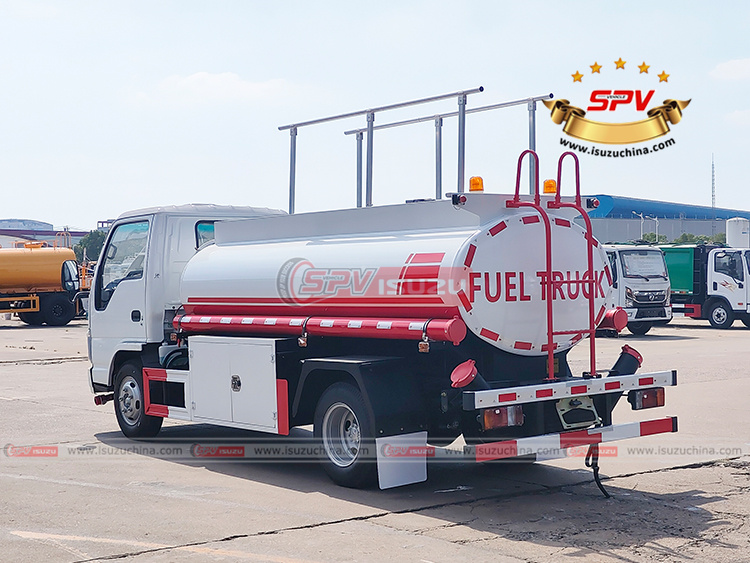 4,000L Fuel Truck with Fuel Gun  - Left Back Side View