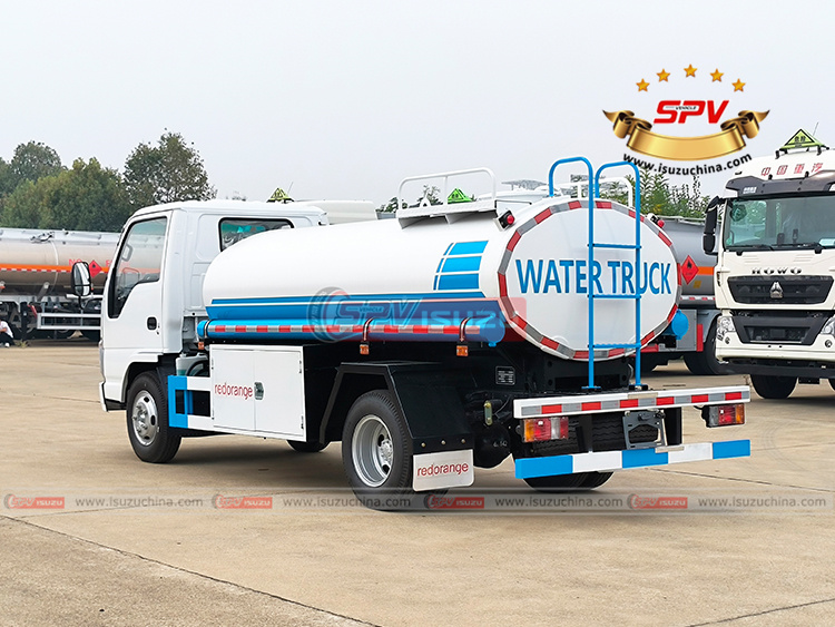 3,000 Litres Water Carrying Truck ISUZU - Left Back Side View