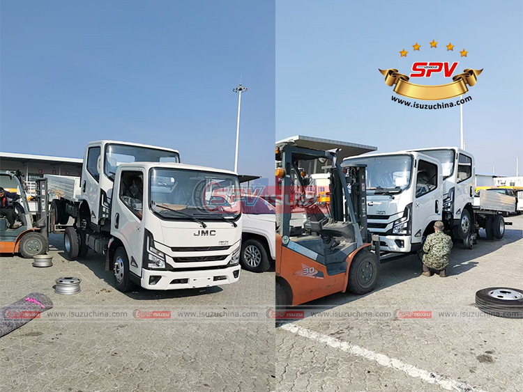 1st Batch: 6 Units of JMC 2.0 Cargo Trucks Are Ready to Loaded Into Container