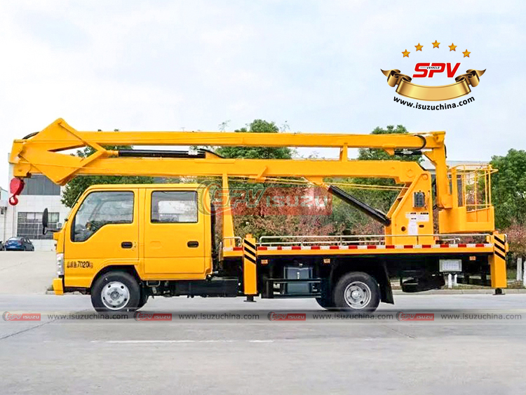 Crew Cab ISUZU Aerial Truck - Right Side