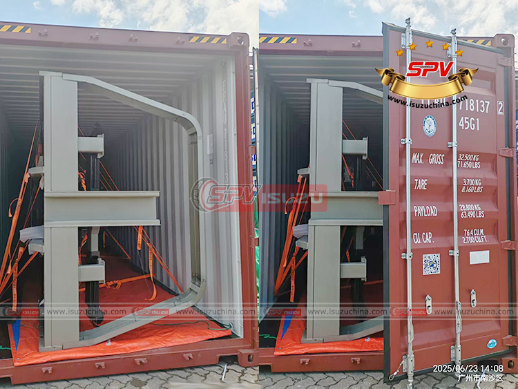 Road Wrecker Superstructure Loaded into Container