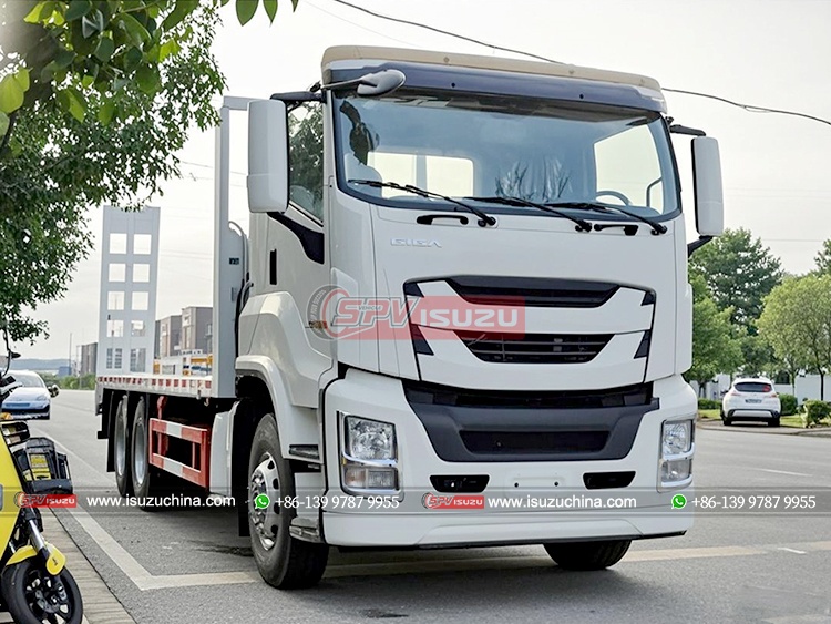 ISUZU 10 Wheels Excavator Flatbed Transport Truck - Front Right Side