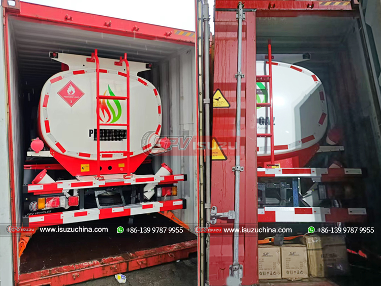 2 Units of Refueling Trucks Loaded into Container