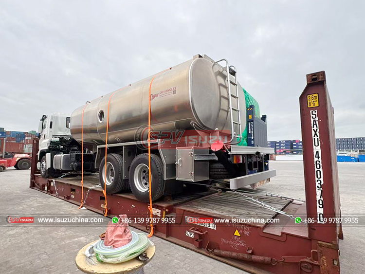 1 Unit of ISUZU 18,000 Litres Fuel Tank Truck Loaded onto Frame Container