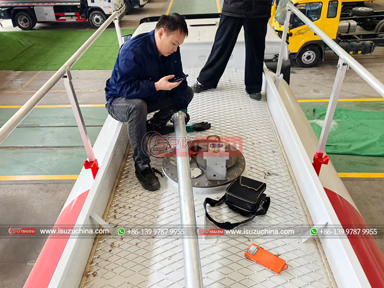 Technician Installing the Smart System for The Refuling Truck