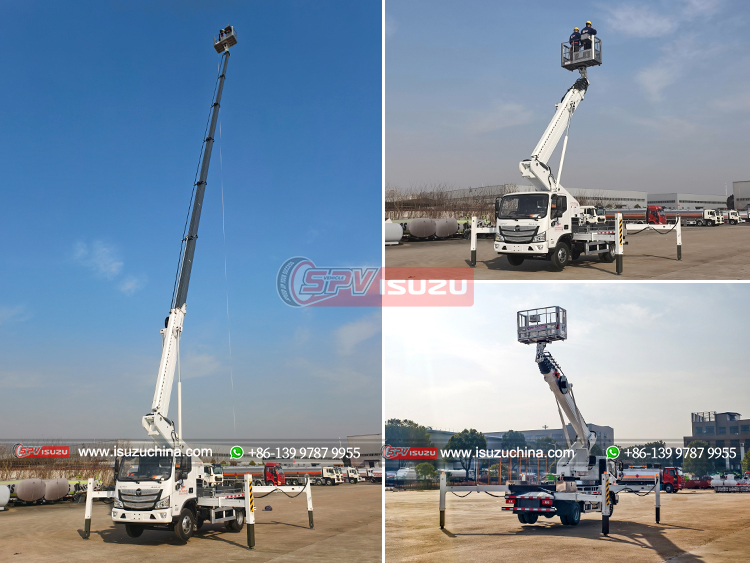32M Telescopic Boom Working Test of Foton Aerial Platform Truck