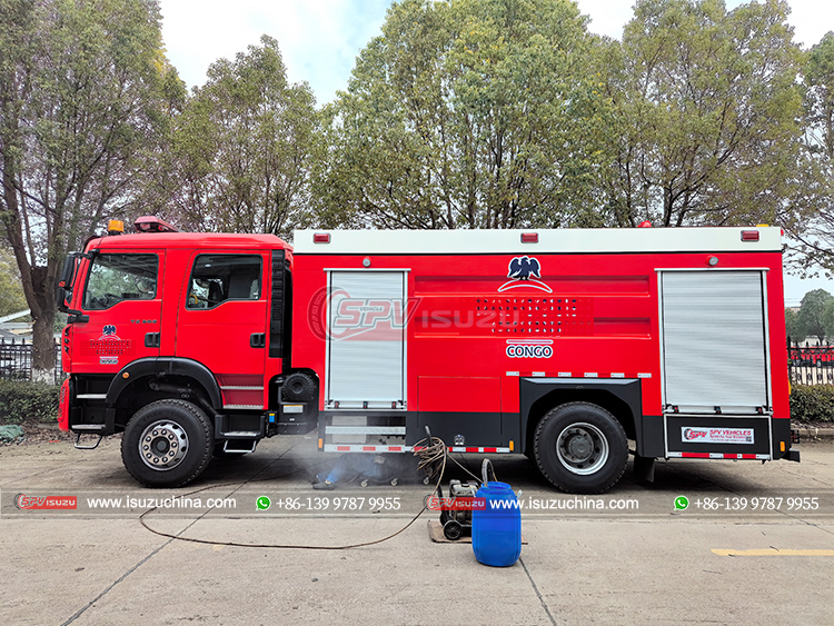 Spraying Wax for Fire Fighting Truck