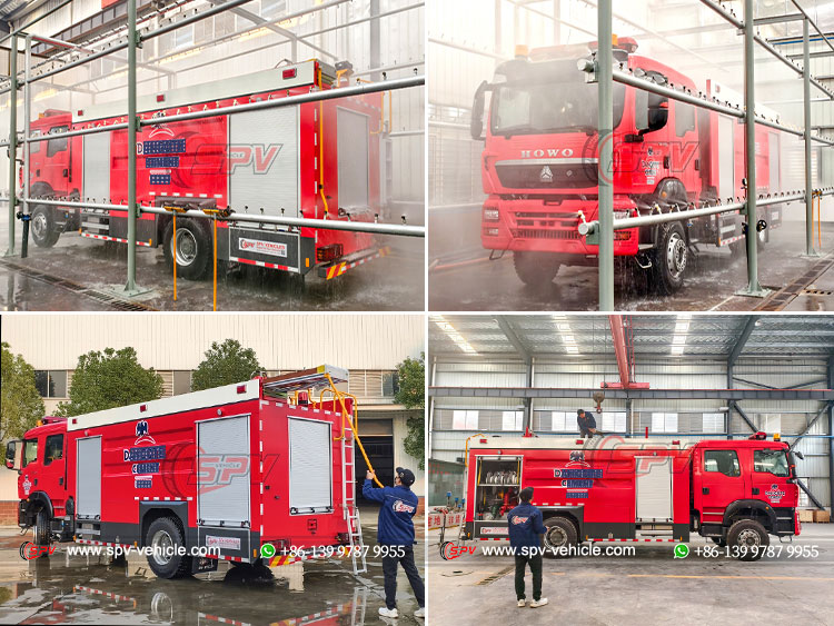 Waterproof Test of Fire Brigade Truck