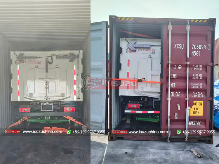 2 Units of JMC Road Sweeping Trucks Loaded Into Container