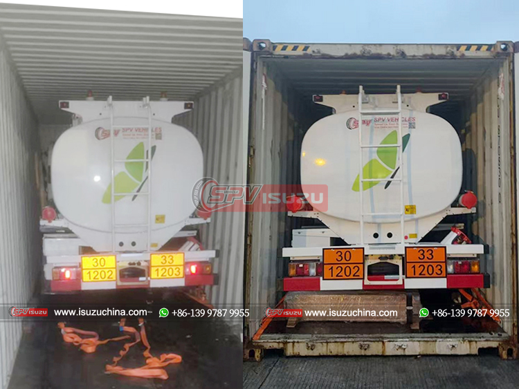 4 Units of Fuel Tank Trucks Loaded into Containers