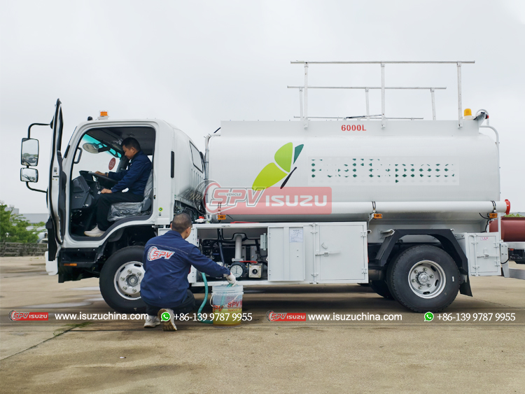 One of Fuel Dispensing Truck Pumping Fuel Test