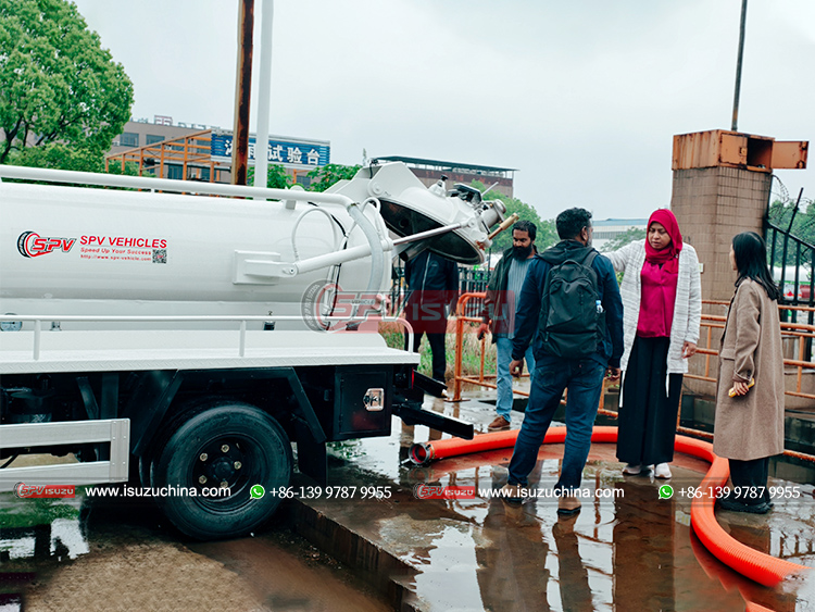 Maldives Clinets View Sewage Disposal Truck Discharing Water Test