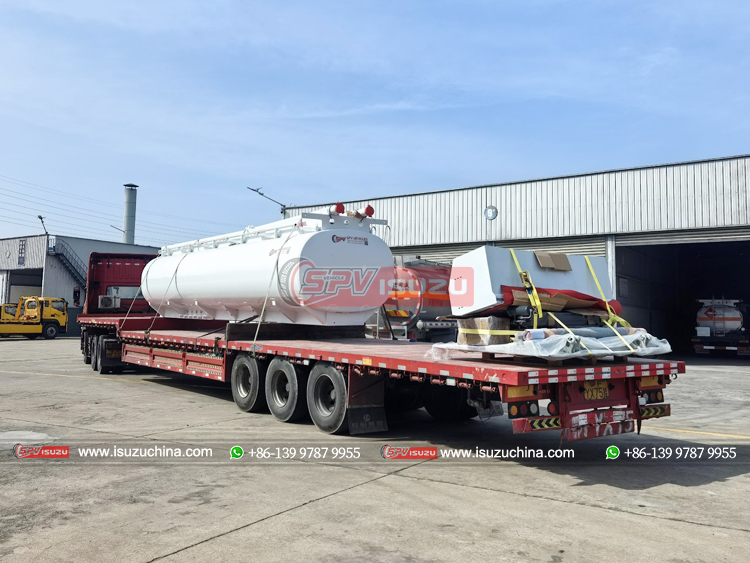 The Second Oil Delivery Tank Loaded Onto Flatbed Truck