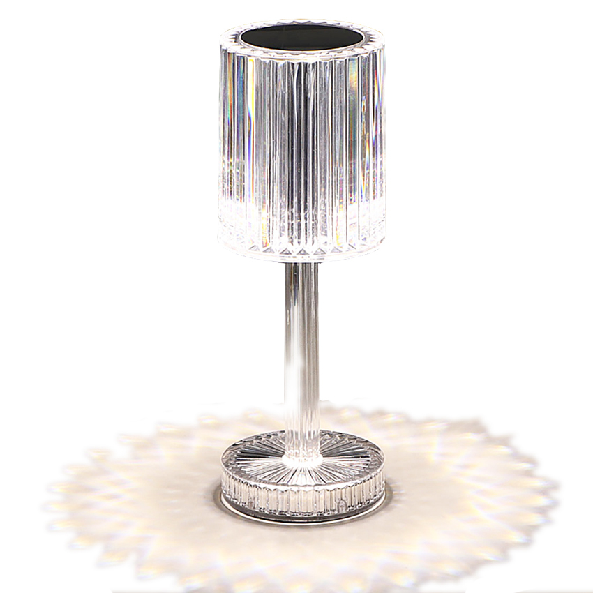 Lámparas de mesa de cristal con control táctil de diamante, luz nocturna LED recargable moderna para sala de estar