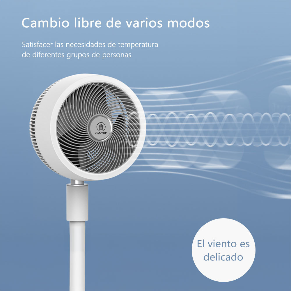 CM-TOP Ventilador de Pedestal Pie Oscilación 32 Velocidades Blanco