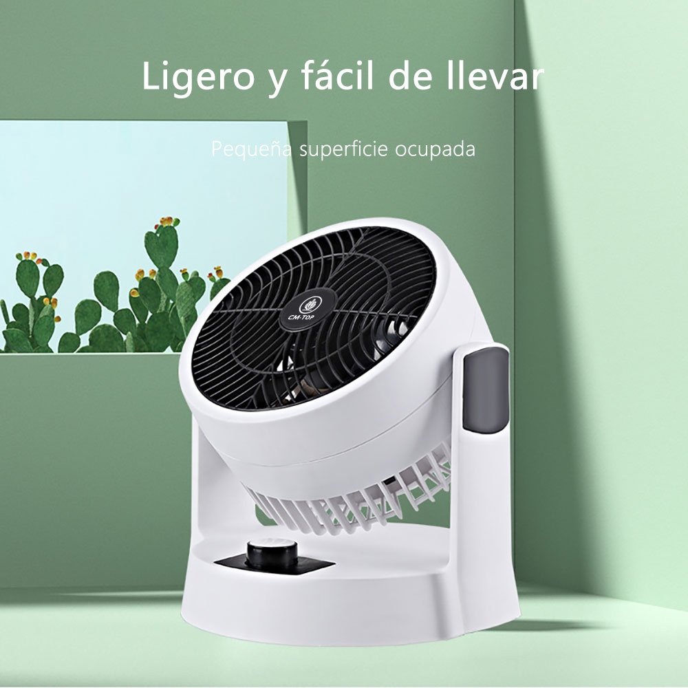 CM-TOP Pequeño Ventilador de Mesa Circulador De Aire Blanco