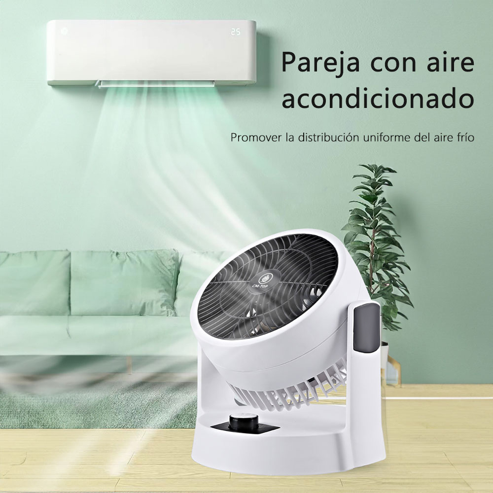 CM-TOP Pequeño Ventilador de Mesa Circulador De Aire Blanco