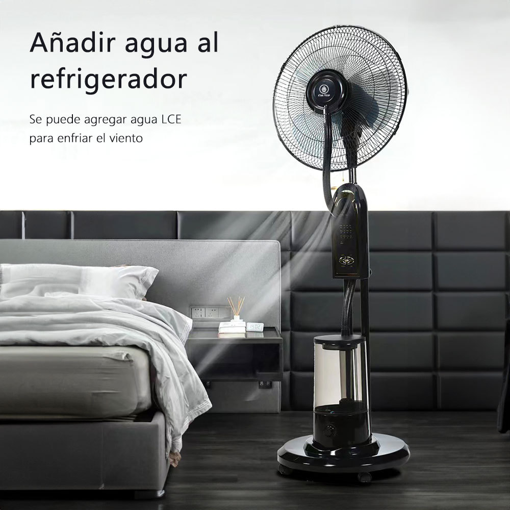 CM-TOP Ventilador de Pedestal para Enfriamiento en Verano Negro