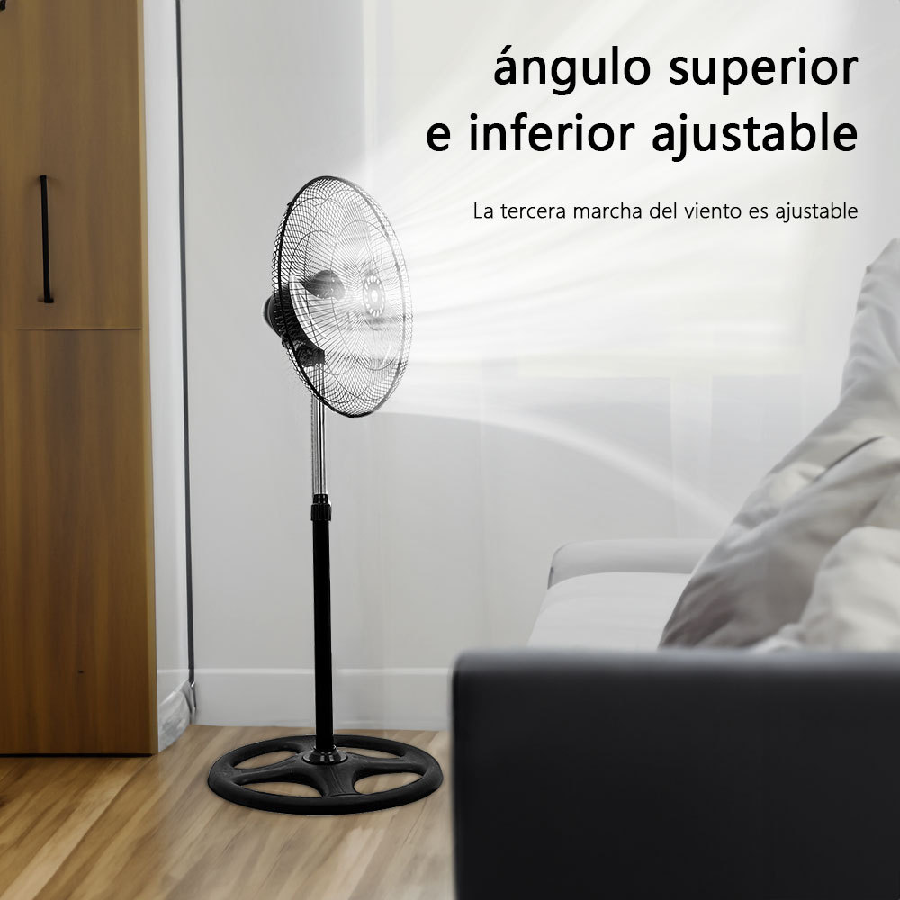 CM-TOP Ventilador Piso Pie Pedestal 3 Aspa para Industria y Hogar