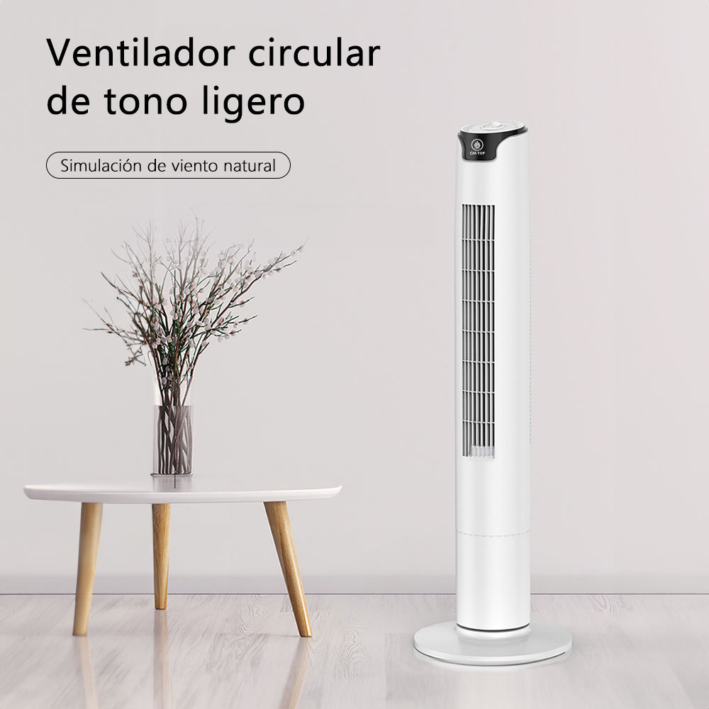 CM-TOP Ventilador de Torre Oscilante Regulable 3 Velocidades Blanco